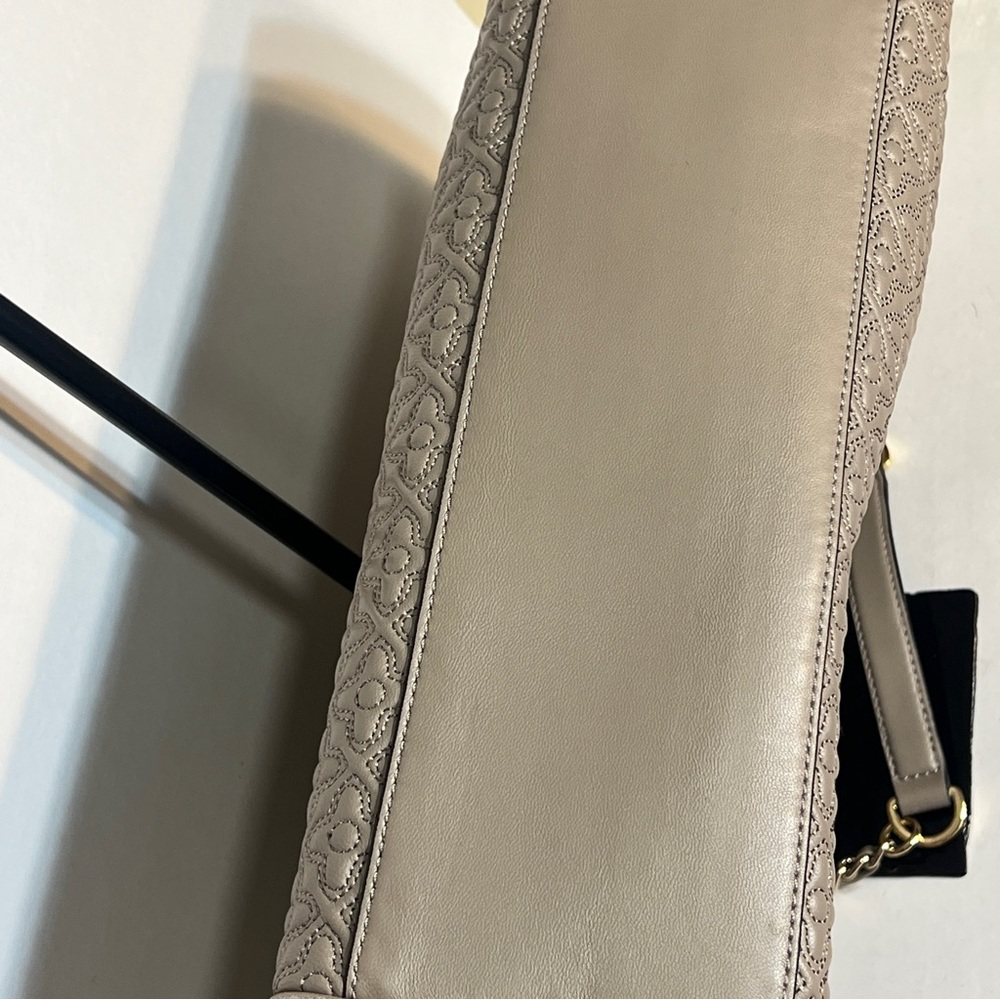 Tory Burch Gray Quilted Leather Tote - Picture 11 of 13